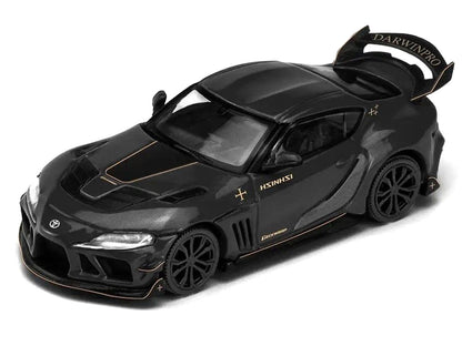 Toyota Supra DarwinPro Black with Gold Accents "Enigma Exclusive Edition" 1/64 Diecast Model Car