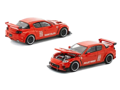 Mazda RX-8 RE-Amemiya RHD (Right Hand Drive) Red with Graphics "Enigma Exclusive Edition" 1/64 Die Cast Model Car