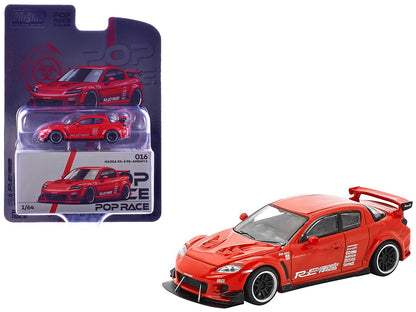 Mazda RX-8 RE-Amemiya RHD (Right Hand Drive) Red with Graphics "Enigma Exclusive Edition" 1/64 Die Cast Model Car