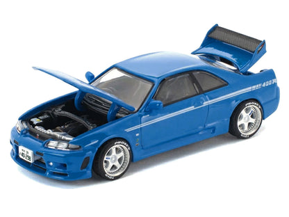 GT-R R33 400R RHD (Right Hand Drive) Champion Blue with White Stripes "Enigma Exclusive Edition" 1/64 Die Cast Model Car
