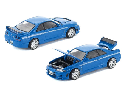 GT-R R33 400R RHD (Right Hand Drive) Champion Blue with White Stripes "Enigma Exclusive Edition" 1/64 Die Cast Model Car