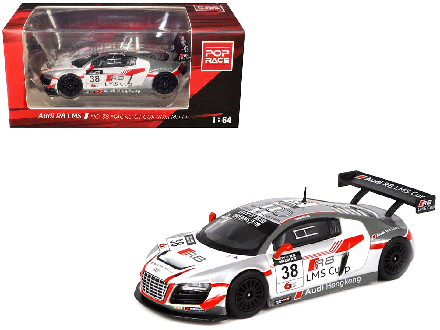 Audi R8 LMS #38 Marchy Lee "Macau GT Cup" (2013) 1/64 Diecast Model Car