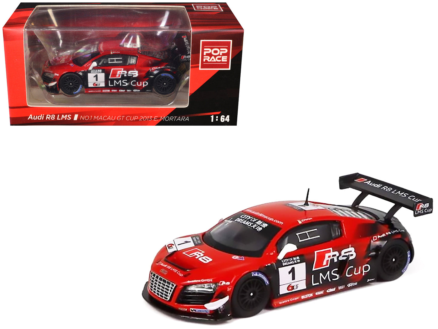 Audi R8 LMS #1 Edoardo Mortara Winner "Macau GT Cup" (2013) 1/64 Diecast Model Car