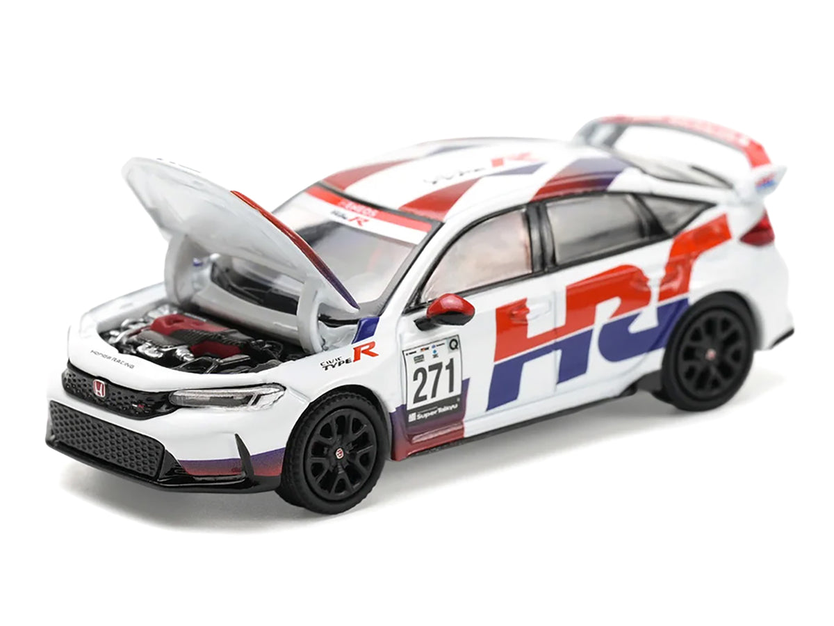 Honda Civic Type R FL5 "HRC - Honda Racing" White with Graphics 1/64 Diecast Model Car