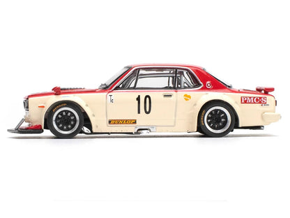 Skyline GT-R V8 Drift "Hakosuka" RHD (Right Hand Drive) #10 "Watanabe" Red and Cream 1/64 Diecast Model Car