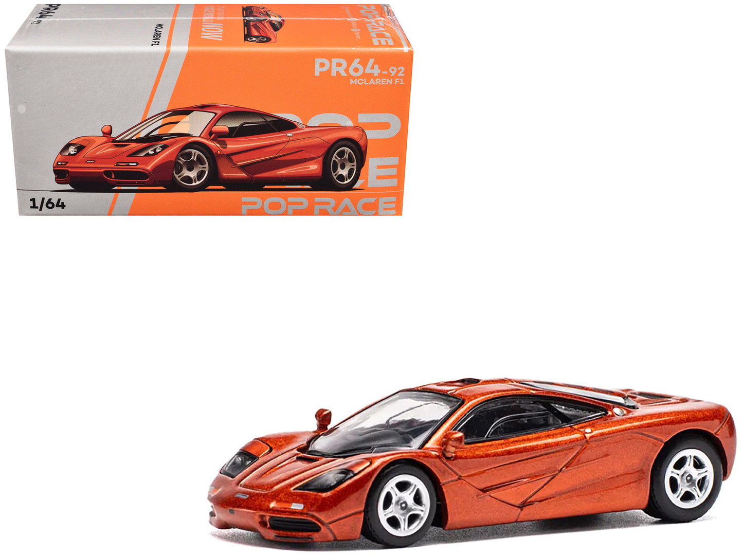 McLaren F1 Orange Metallic 1/64 Diecast Model Car