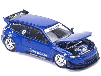 Pandem Civic EG6 RHD (Right Hand Drive) Blue Metallic 1/64 Diecast Model Car