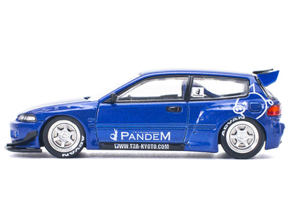 Pandem Civic EG6 RHD (Right Hand Drive) Blue Metallic 1/64 Diecast Model Car
