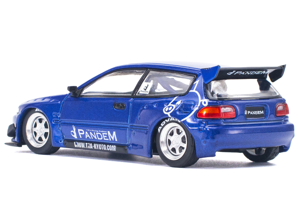Pandem Civic EG6 RHD (Right Hand Drive) Blue Metallic 1/64 Diecast Model Car