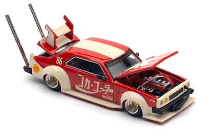 Skyline GT-R V8 Drift "Hakosuka" RHD (Right Hand Drive) "Coca-Cola (Japan)" Red and Cream 1/64 Diecast Model Car
