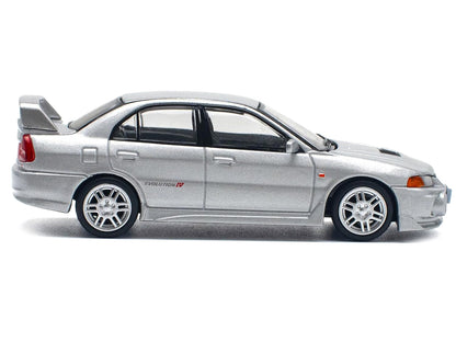 Mitsubishi Lancer Evolution IV RHD (Right Hand Drive) Steel Silver Metallic 1/64 Diecast Model Car