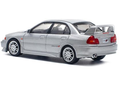 Mitsubishi Lancer Evolution IV RHD (Right Hand Drive) Steel Silver Metallic 1/64 Diecast Model Car