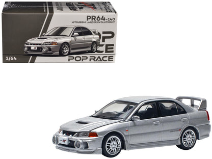 Mitsubishi Lancer Evolution IV RHD (Right Hand Drive) Steel Silver Metallic 1/64 Diecast Model Car