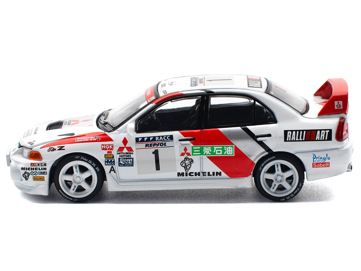 Mitsubishi Lancer Evolution IV RHD (Right Hand Drive) #1 Tommi Makinen - Seppo Harjanne Winner "Rally de Catalunya" (1997) 1/64 Diecast Model Car