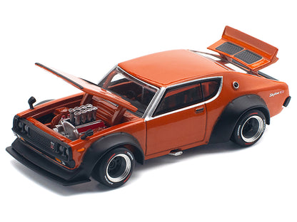 Skyline GT-R V8 Drift "Kenmeri" RHD (Right Hand Drive) Orange Metallic 1/64 Diecast Model Car