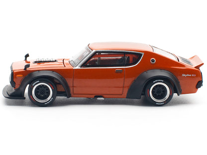 Skyline GT-R V8 Drift "Kenmeri" RHD (Right Hand Drive) Orange Metallic 1/64 Diecast Model Car