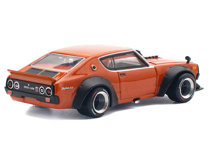Skyline GT-R V8 Drift "Kenmeri" RHD (Right Hand Drive) Orange Metallic 1/64 Diecast Model Car