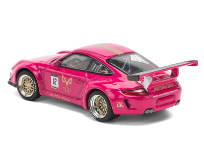 RWB 997 #12 "Hotel Ava" Pink Metallic 1/64 Diecast Model Car