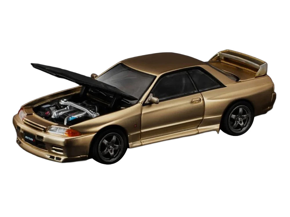 Skyline GT-R R32 RHD (Right Hand Drive) Chrome Gold with Carbon Hood "Tokyo Auto Salon 2025" 1/64 Diecast Model Car