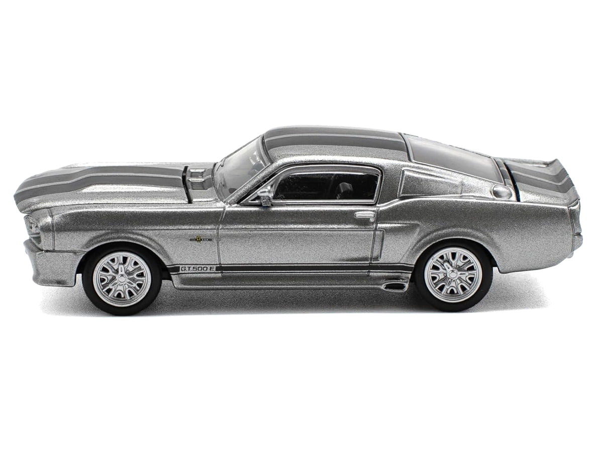 Shelby Mustang GT500 Gray Metallic with Black Stripes 1/64 Diecast Model Car