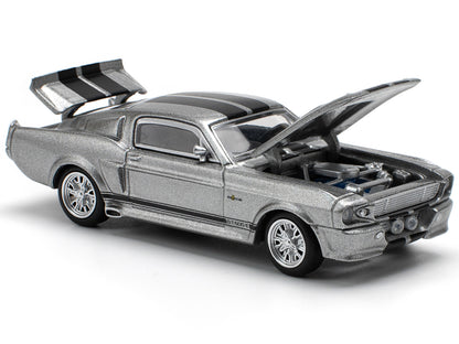 Shelby Mustang GT500 Gray Metallic with Black Stripes 1/64 Diecast Model Car