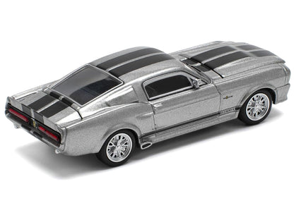 Shelby Mustang GT500 Gray Metallic with Black Stripes 1/64 Diecast Model Car