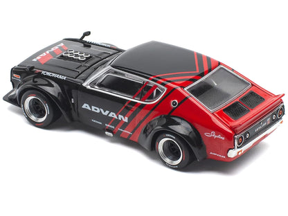Skyline KPGC110 "Kenmeri" RHD (Right Hand Drive) "ADVAN" Black and Red 1/64 Diecast Model Car
