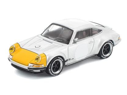 Singer 964 Silver Metallic with Yellow Front 1/64 Diecast Model Car