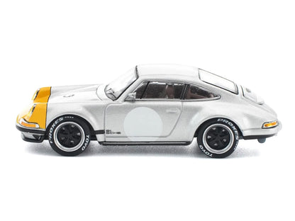 Singer 964 Silver Metallic with Yellow Front 1/64 Diecast Model Car