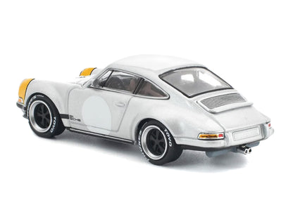 Singer 964 Silver Metallic with Yellow Front 1/64 Diecast Model Car