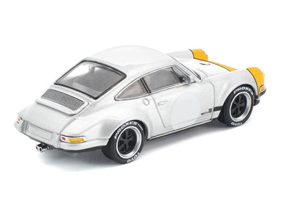 Singer 964 Silver Metallic with Yellow Front 1/64 Diecast Model Car