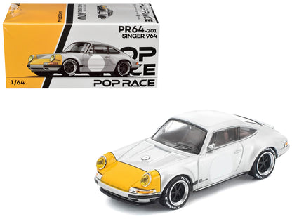 Singer 964 Silver Metallic with Yellow Front 1/64 Diecast Model Car