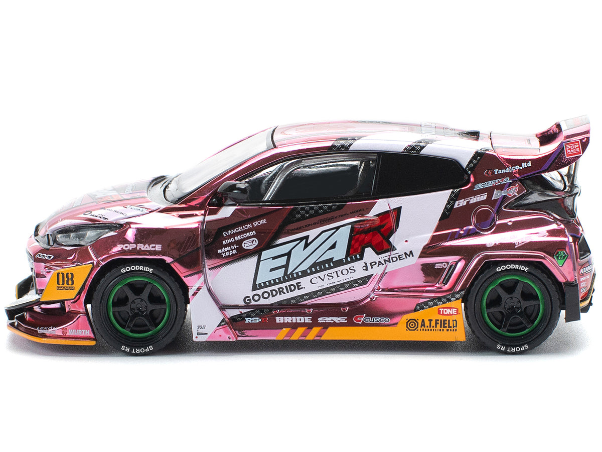 Toyota Goodride GR Yaris RHD (Right Hand Drive) "EVA RT Production Model-08" Pink Metallic with Graphics 1/64 Diecast Model Car