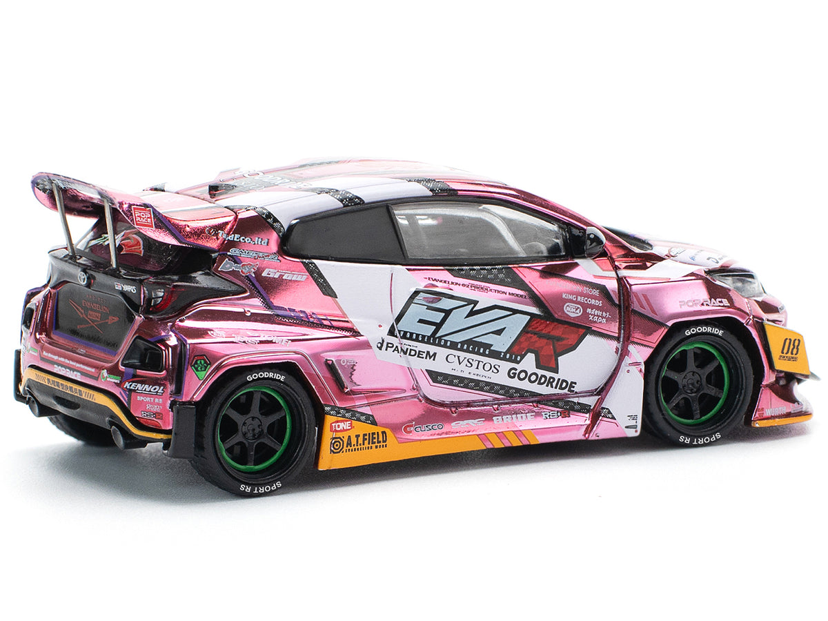 Toyota Goodride GR Yaris RHD (Right Hand Drive) "EVA RT Production Model-08" Pink Metallic with Graphics 1/64 Diecast Model Car