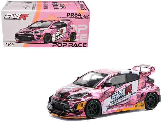 Toyota Goodride GR Yaris RHD (Right Hand Drive) "EVA RT Production Model-08" Pink Metallic with Graphics 1/64 Diecast Model Car