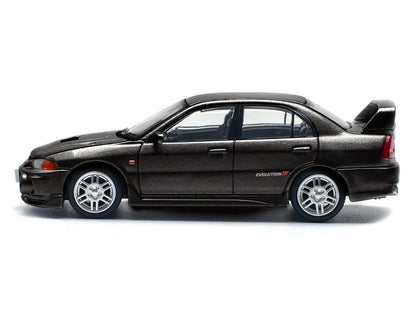 Mitsubishi Lancer Evolution IV RHD (Right Hand Drive) Pyrenees Black Pearl 1/64 Diecast Model Car