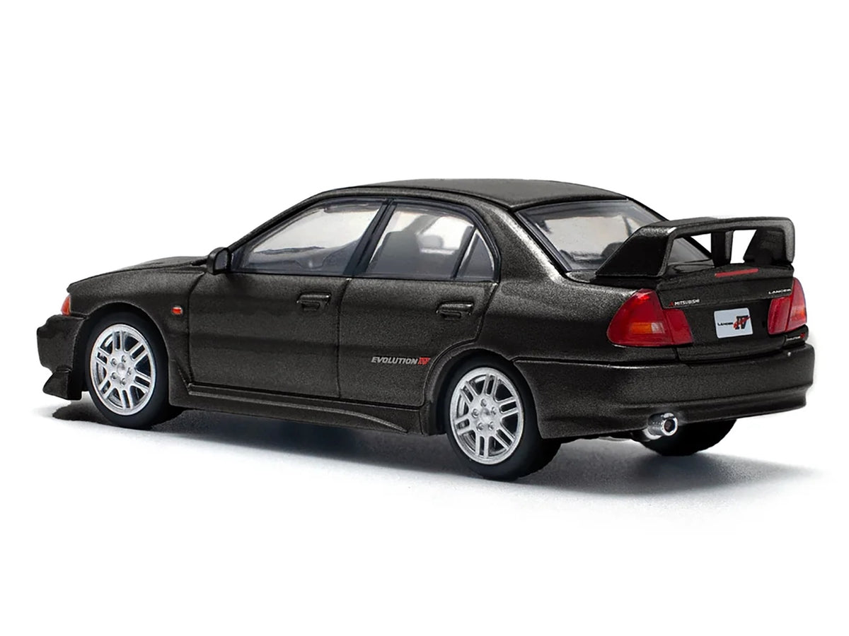 Mitsubishi Lancer Evolution IV RHD (Right Hand Drive) Pyrenees Black Pearl 1/64 Diecast Model Car