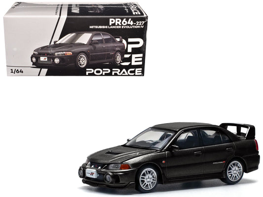 Mitsubishi Lancer Evolution IV RHD (Right Hand Drive) Pyrenees Black Pearl 1/64 Diecast Model Car