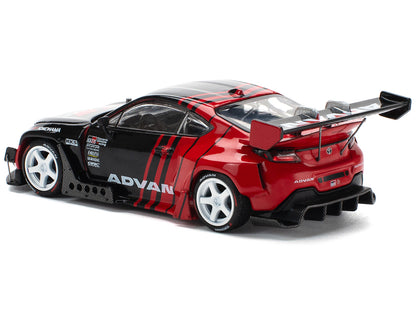 Toyota Pandem GR86 "Advan" Black and Red with Graphics 1/64 Diecast Model Car