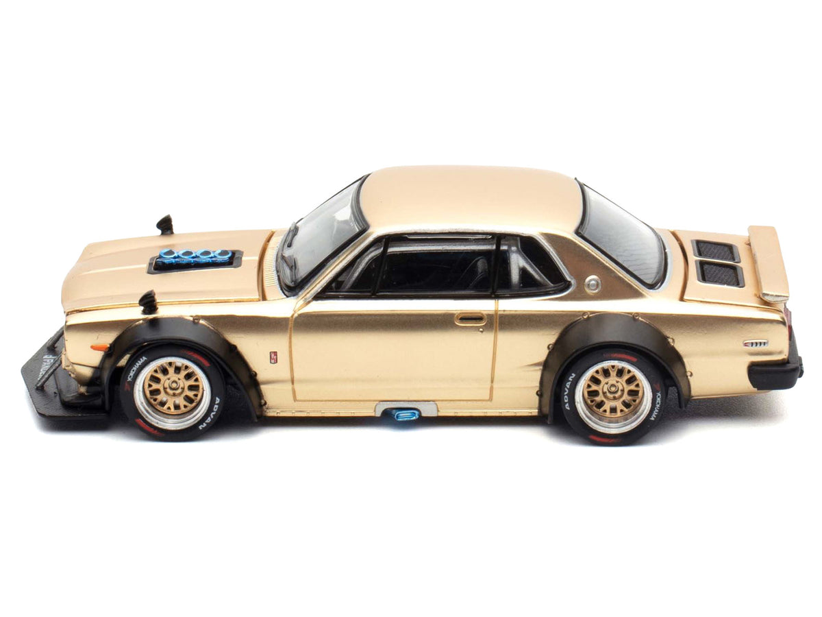 Skyline GT-R V8 Drift "Hakosuka" RHD (Right Hand Drive) Gold Metallic 1/64 Diecast Model Car