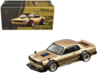 Skyline GT-R V8 Drift "Hakosuka" RHD (Right Hand Drive) Gold Metallic 1/64 Diecast Model Car