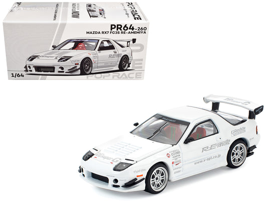 Mazda RX7 (FC3S) RE Amemiya RHD (Right Hand Drive) White 1/64 Diecast Model Car