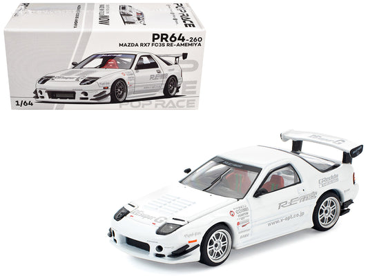 Mazda RX7 (FC3S) RE Amemiya RHD (Right Hand Drive) White 1/64 Diecast Model Car
