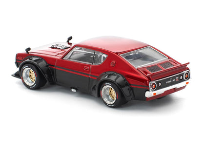 Skyline KPGC110 "Kenmeri" RHD (Right Hand Drive) Red Metallic and Black 1/64 Diecast Model Car