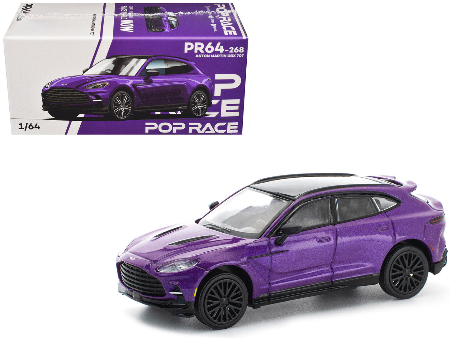 Aston Martin DBX 707 Storm Purple Metallic with Black Top 1/64 Diecast Model Car
