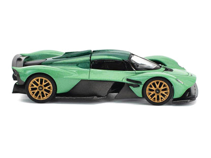 Aston Martin Valkyrie Iridescent Emerald Metallic with Green Carbon Top 1/64 Diecast Model Car