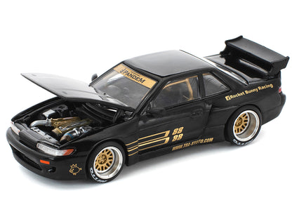 Pandem S13 RHD (Right Hand Drive) Black with Gold Accents 1/64 Diecast Model Car