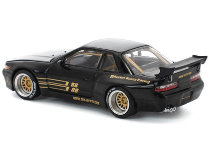 Pandem S13 RHD (Right Hand Drive) Black with Gold Accents 1/64 Diecast Model Car