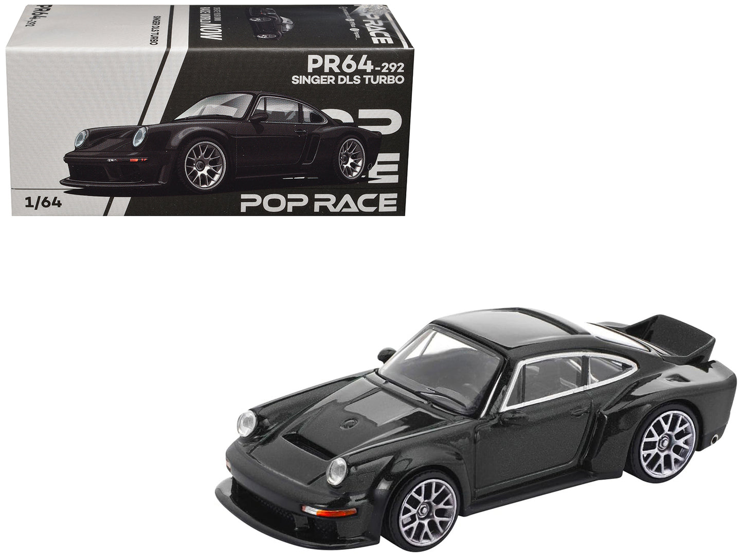 Singer DLS Turbo Black Metallic 1/64 Diecast Model Car