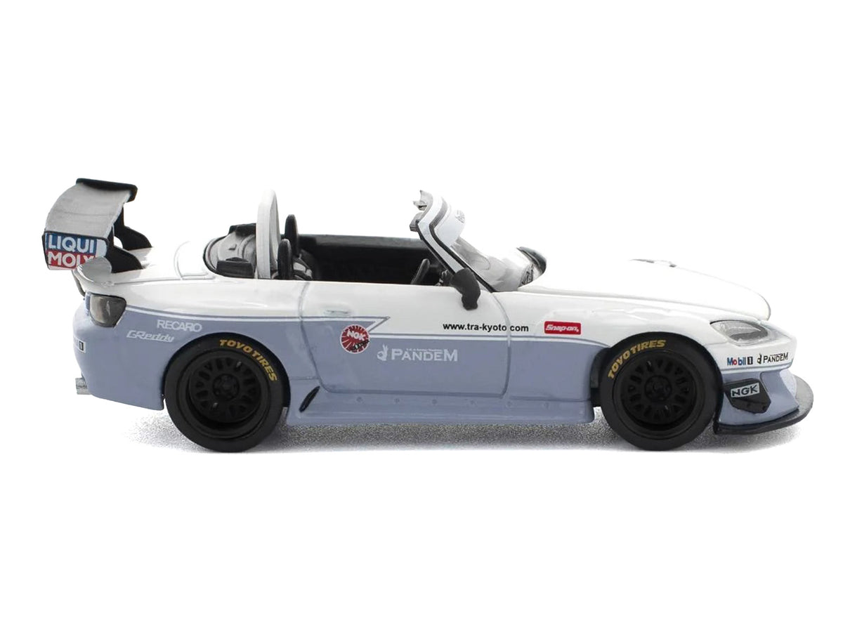 Honda Pandem S2000 RHD (Right Hand Drive) White and Blue Gray 1/64 Diecast Model Car